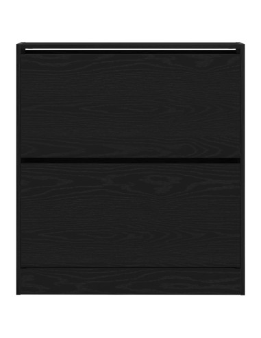 Mobile per scarpe con lo scaffale Rovere Nero 80 x 21 x 87,5 cm