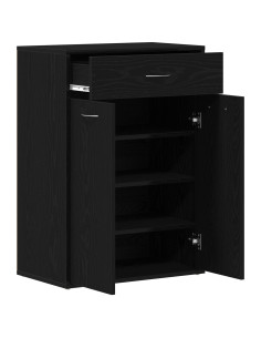 Scarpiera Rovere Nero 60 x 35 x 84 cm Legno multistrato 2