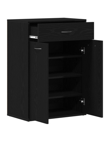 Scarpiera Rovere Nero 60 x 35 x 84 cm Legno multistrato