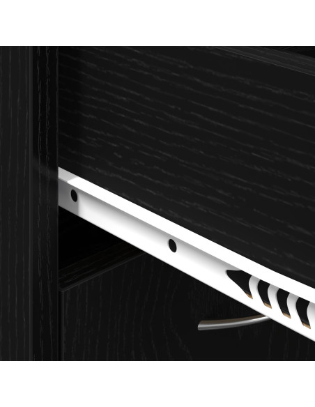 Scarpiera Rovere Nero 60 x 35 x 84 cm Legno multistrato