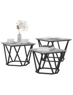 Tavolino da salotto 3 pcs Grigio Sonoma 2