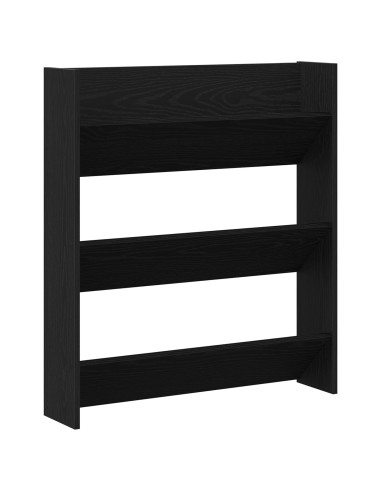 Mobile per scarpe Rovere Nero 80 x 18 x 90 cm Legno multistrato
