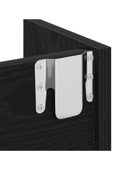 Armadio per scarpe  Nero Rovere 80x18x90 cm in legno ingegnerizzato