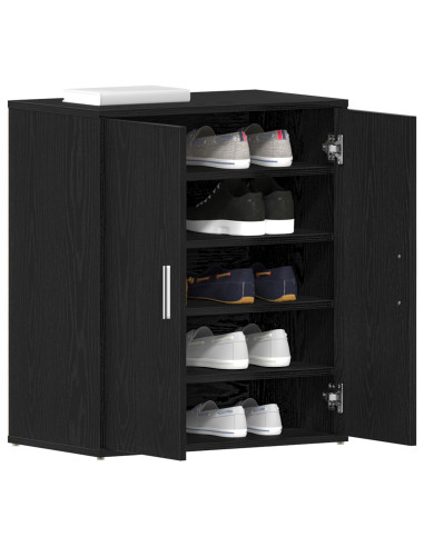 Mobile per scarpe Rovere Nero 60 x 35 x 70 cm Legno multistrato
