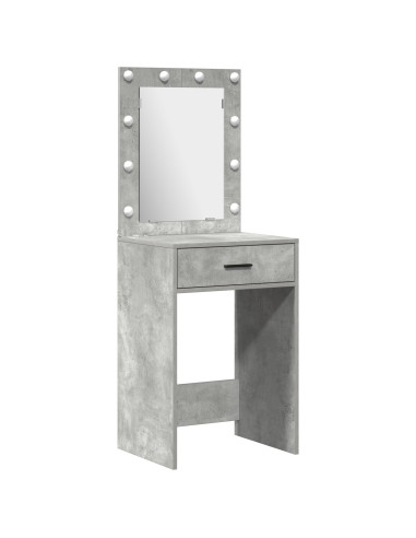 Set da tavolo da trucco con LED con porta 2 pcs Grigio cemento