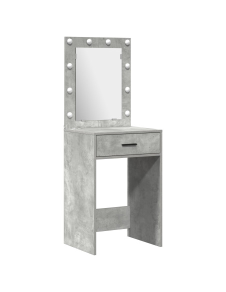 Set da toeletta 2 pezzi con LED Grigio cemento in legno ingegnerizzato
