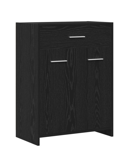 Mobile da Bagno  Nero Rovere 60x33x80 cm Legno Ingegnerizzato