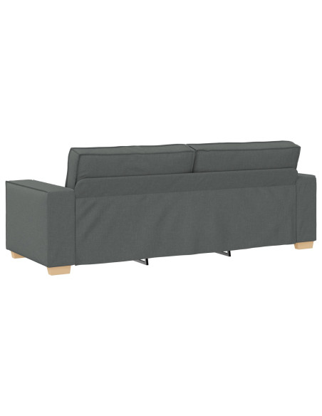 Set di divani a 3 pezzi con cuscini in tessuto grigio scuro