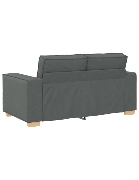 Set di divani a 3 pezzi con cuscini in tessuto grigio scuro