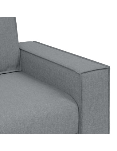 Divano 3 pcs Grigio chiaro Tessuto misto lino