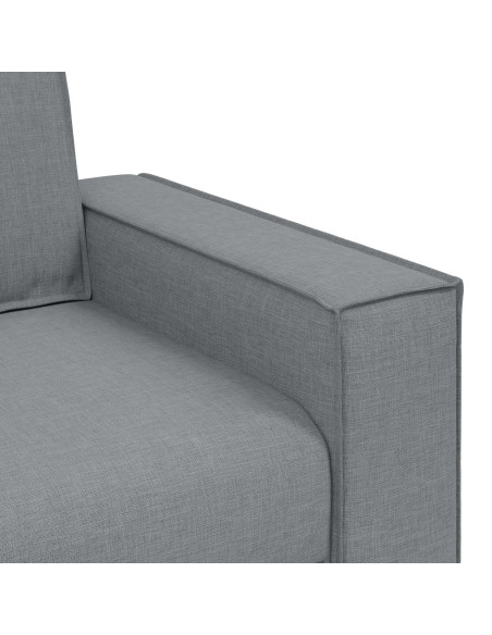 Divano 3 pcs Grigio chiaro Tessuto misto lino