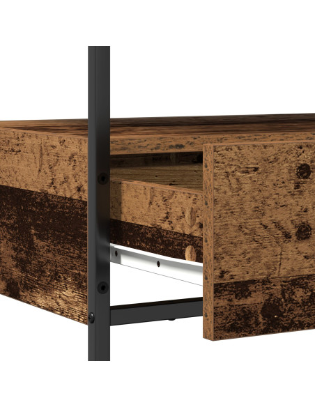 Tavolo Consolle Legno Vecchio 75x40x75 cm Legno Ingegnerizzato e Acciaio