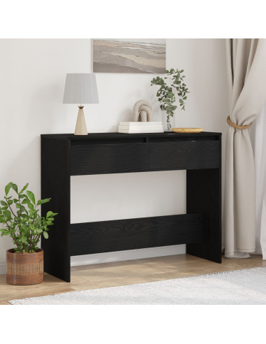 Tavolo consolle con cassetto Rovere Nero 100 x 35 x 76,5 cm