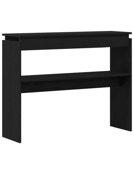 Tavolo Consolle Nero Rovere 80x30x102 cm in Legno Ingegnerizzato di