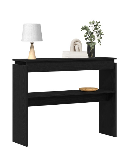 Tavolo Consolle Nero Rovere 80x30x102 cm in Legno Ingegnerizzato di