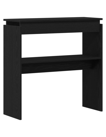 Tavolo Consolle  Nero Rovere 80x30x80 cm in Legno Ingegnerizzato