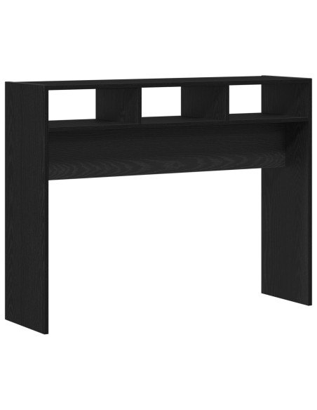 Tavolo Consolle Nero Rovere 105x30x80 cm in Legno Ingegnerizzato