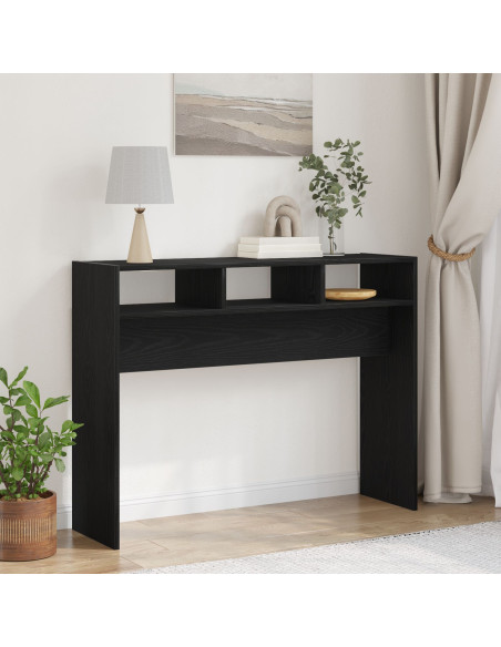 Tavolo Consolle Nero Rovere 105x30x80 cm in Legno Ingegnerizzato