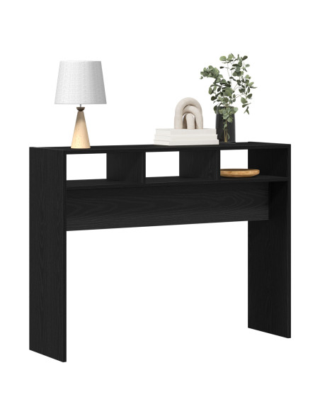 Tavolo Consolle Nero Rovere 105x30x80 cm in Legno Ingegnerizzato