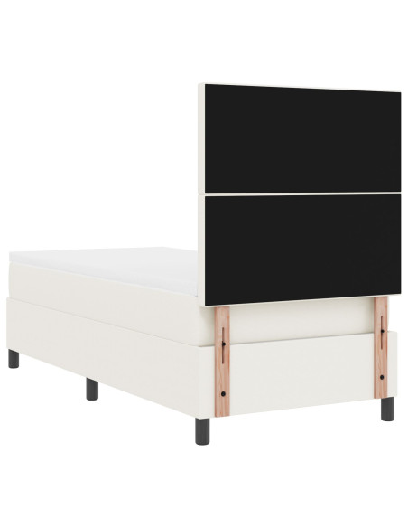 Letto con Doghe e Materasso & LED Crema 90x200 cm Tessuto Corduroy