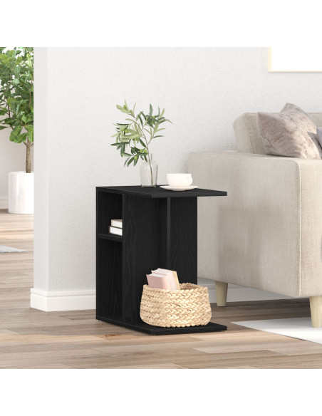 Tavolino  Nero in Rovere 50x30x50 cm in Legno Ingegnerizzato