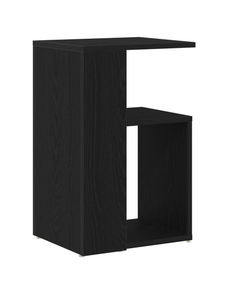 Tavolino  Nero Rovere 36x30x56 cm Legno ingegnerizzato