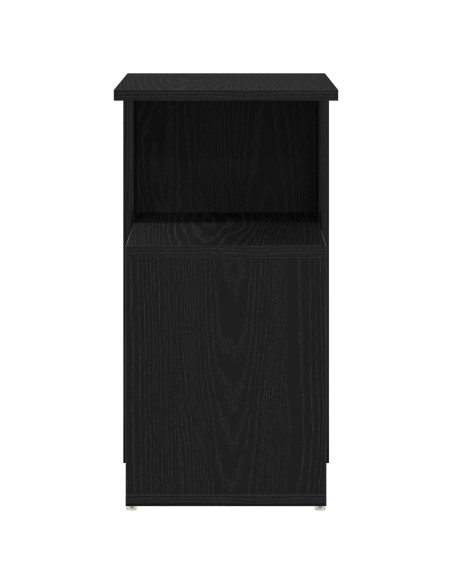 Tavolino  Nero Rovere 36x30x56 cm Legno ingegnerizzato