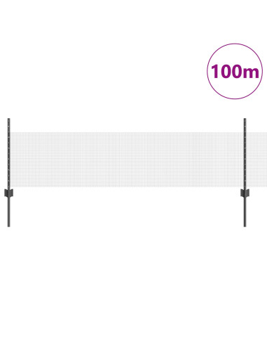Recinzione con Posto Grigio 0,5 x 100 m Acciaio e PVC