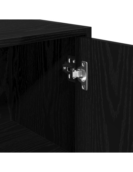 Mobile da Bagno con porta Rovere Nero 30 x 30 x 183,5 cm