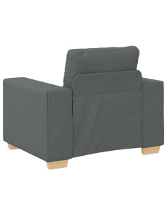 Divano 3 pcs Grigio scuro 221 x 80 x 80 cm Tessuto misto lino