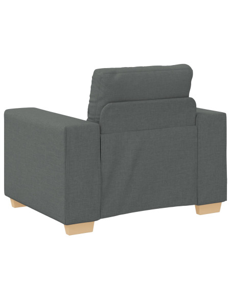 Set divano 3 pezzi grigio scuro con cuscini