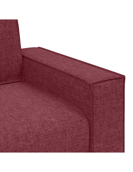 Set Divano a 3 Pezzi con Cuscini Rosso Vino