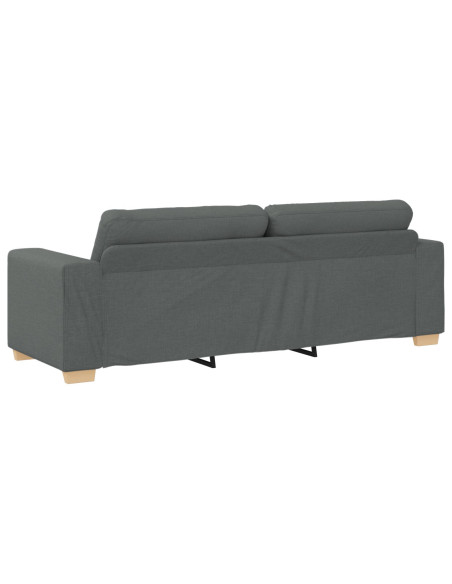 Set divano 3 pezzi grigio scuro con cuscini