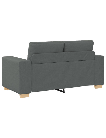 Divano 3 pcs Grigio scuro 221 x 80 x 80 cm Tessuto misto lino
