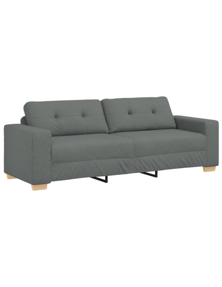 Set divano 3 pezzi grigio scuro con cuscini