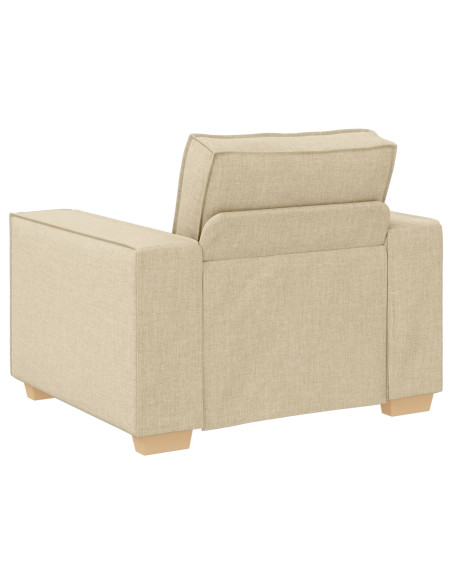 Divano 3 pcs Crema Tessuto misto lino