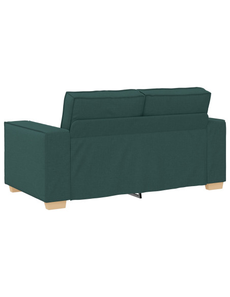 Set di divani 3 pezzi con cuscini in tessuto verde scuro