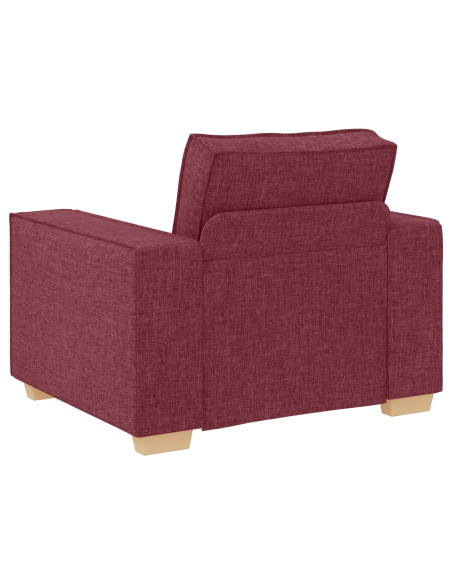 Set Divano a 3 Pezzi con Cuscini Rosso Vino