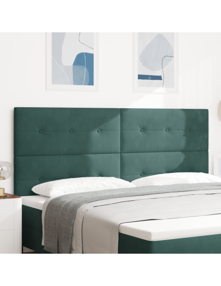Testata  con Bottoni Verde Scuro 200 cm Velluto