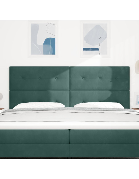 Testata  con Bottoni Verde Scuro 200 cm Velluto