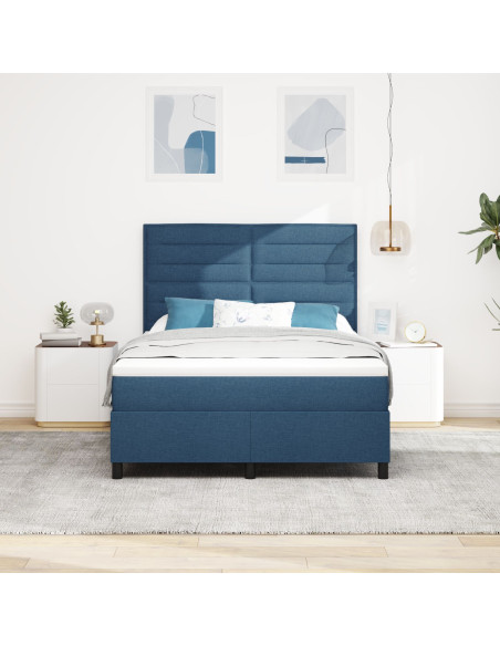 Letto Box Spring  Blu 160x200 cm Tessuto