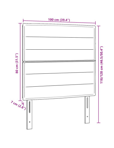 Testiera con testiera Blu 100 cm Pelle Sintetica
