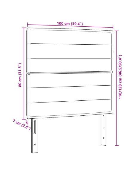 Testiera con testiera Blu 100 cm Pelle Sintetica