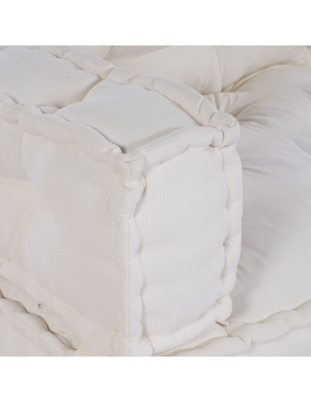 Cuscino per divano pallet con supporto per braccia e schienale in tessuto crema