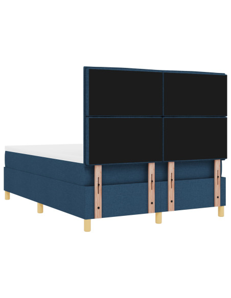 Letto a Molle con Materasso Blu 140x190 cm Tessuto