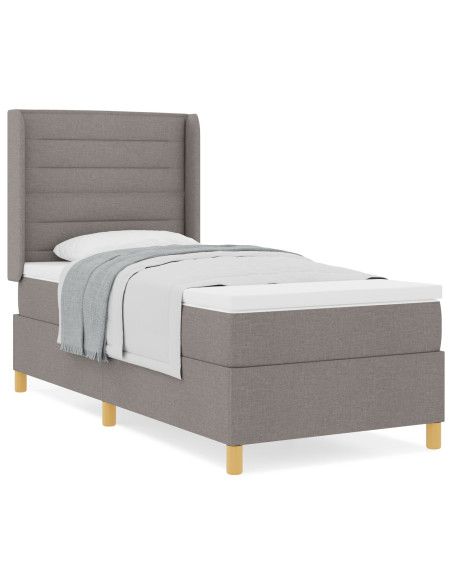 Letto con Reticolo e Materasso Tortora 100x200 cm Tessuto