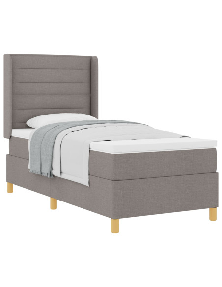 Letto con Reticolo e Materasso Tortora 100x200 cm Tessuto