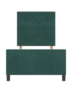Letto a molle con testiera Verde Scuro 90 x 200 cm Velluto 2