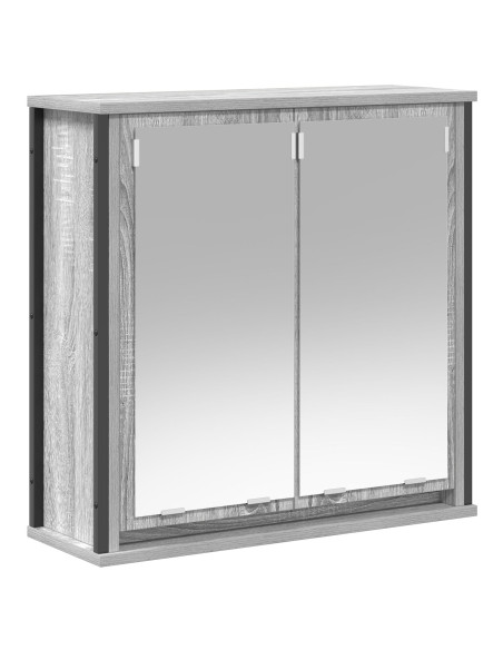 Set di mobili da bagno 5 pezzi  grigio in legno ingegnerizzato