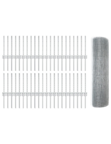 Recinzione con Posto Argento 0,4 x 100 m Acciaio